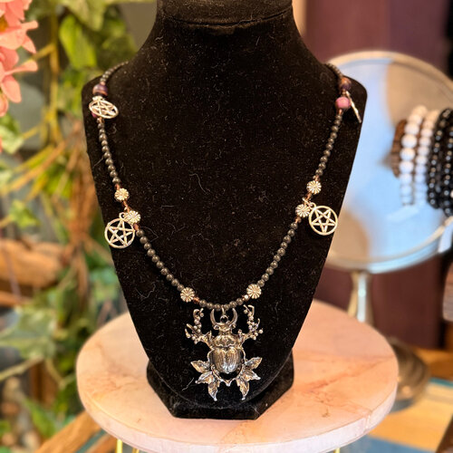 Shungite & Picasso Jasper Beaded Necklace by Penny Cabot