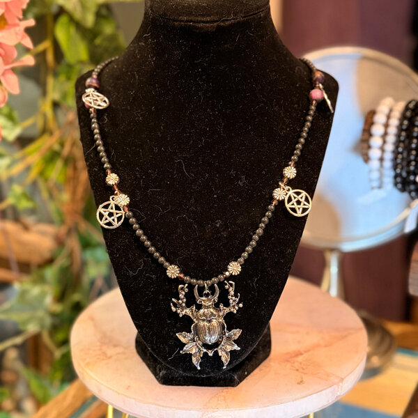 Shungite & Picasso Jasper Beaded Necklace by Penny Cabot