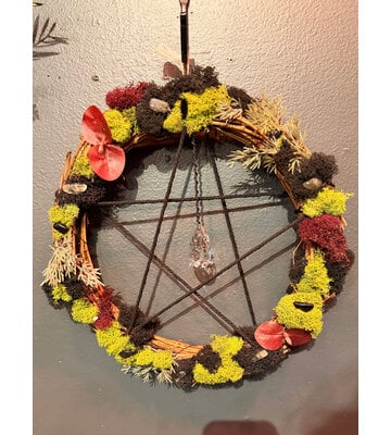 Mossy Handwoven Pentacle Wreath