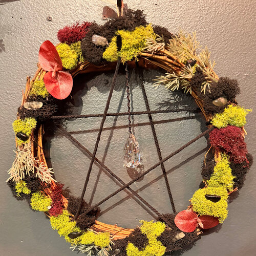 Mossy Handwoven Pentacle Wreath