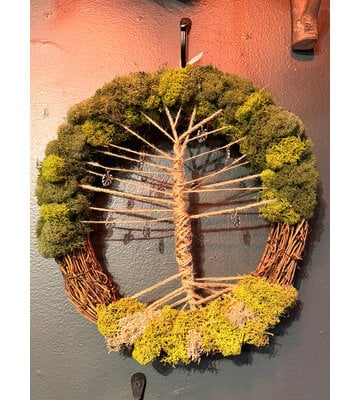 Mossy Handwoven Tree of Life Wreath