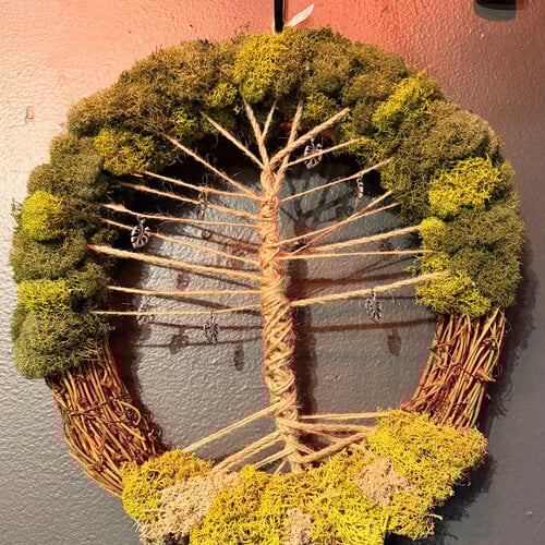 Mossy Handwoven Tree of Life Wreath