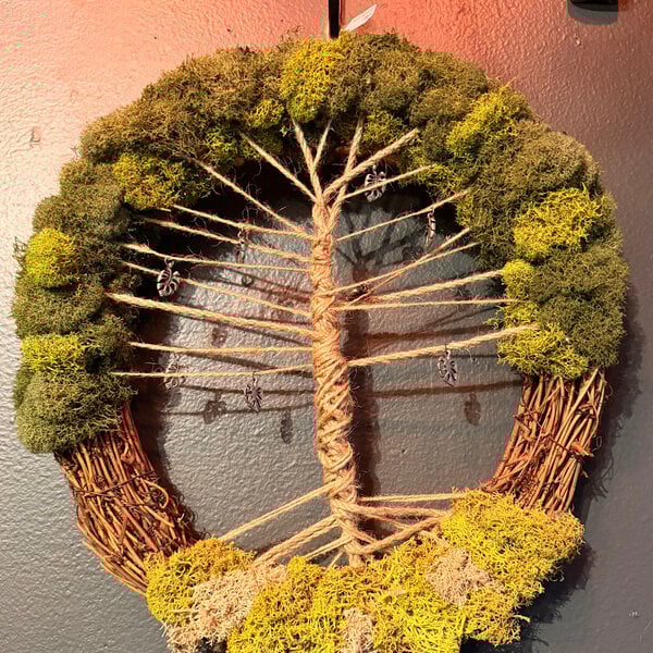 Mossy Handwoven Tree of Life Wreath