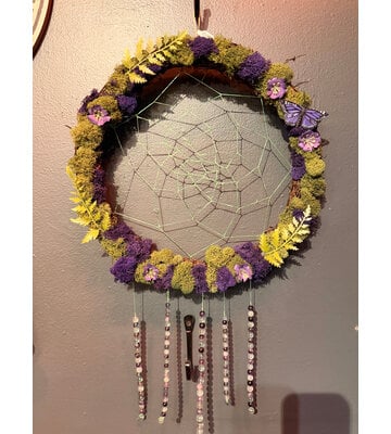 Mossy Handwoven Geometric Pattern Wreath