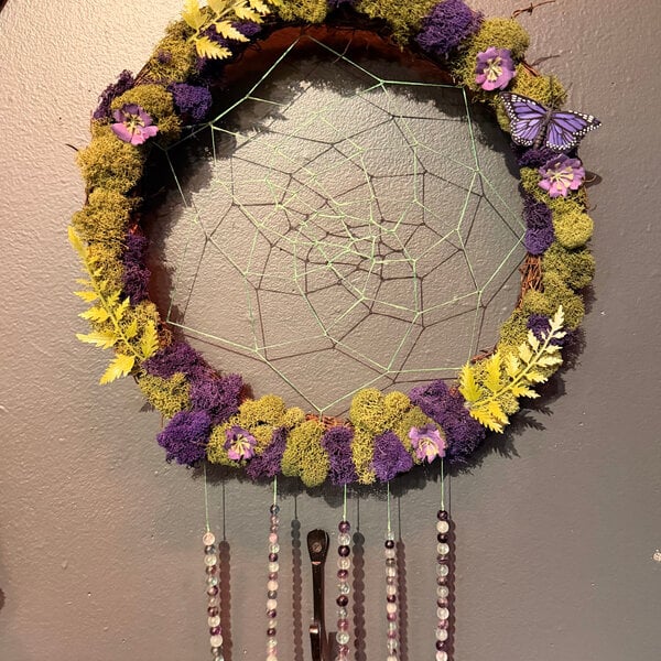 Mossy Handwoven Geometric Pattern Wreath