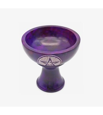 Soapstone Smudge Bowl w/ Stand - Pentacle