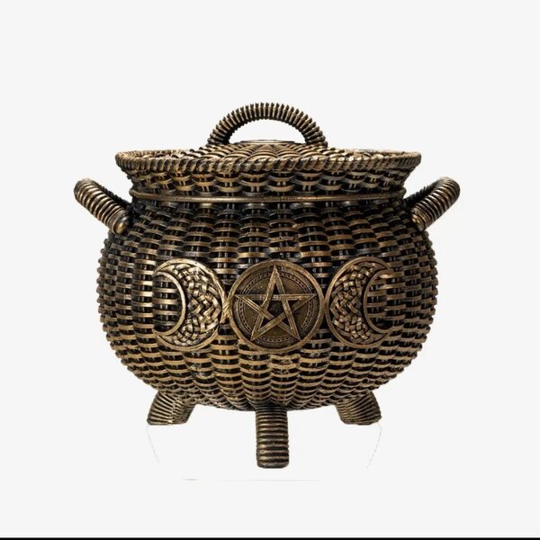 Wicker Triple Moon Cauldron