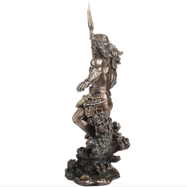 Poseidon Holding Trident Standing on Waves