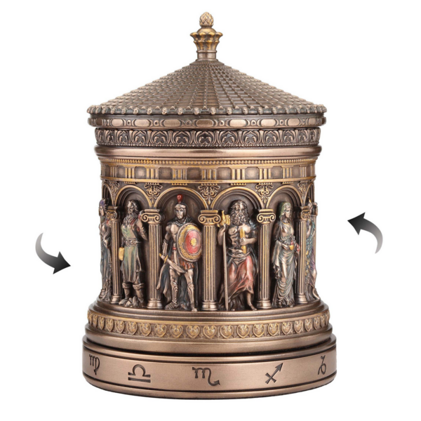 Greek Pantheon Zodiac Rotunda Rotating Trinket Box