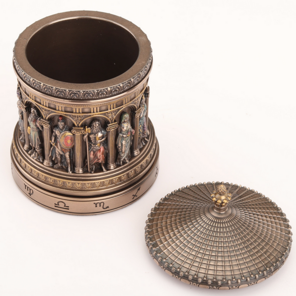 Greek Pantheon Zodiac Rotunda Rotating Trinket Box