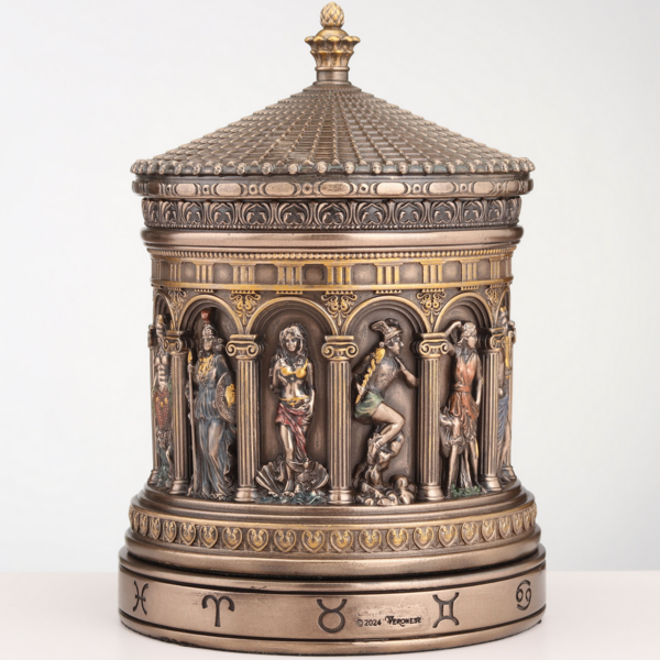 Greek Pantheon Zodiac Rotunda Rotating Trinket Box
