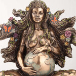 SITTING PREGNANT MOTHER GAIA WITH BUTTERFLIES