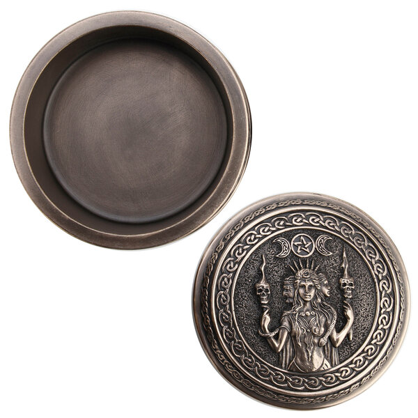 Hecate Goddess of Chthonic Round Trinket Box