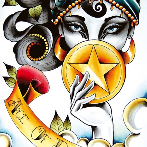 Eight Coins' Tattoo Tarot Borderless Miniature Edition