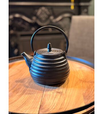 Ribbed Cast Iron Teapot