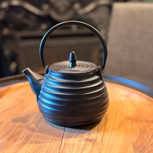 Ribbed Cast Iron Teapot