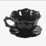 Black Rose Teacup and Saucer