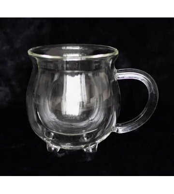 Clear Double Walled Glass Cauldron Mug