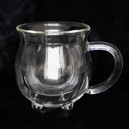 Clear Double Walled Glass Cauldron Mug