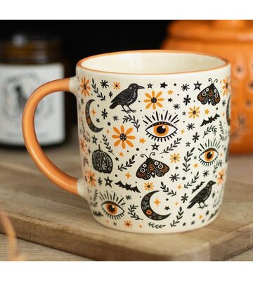 Frightful Folk Print Halloween Mug
