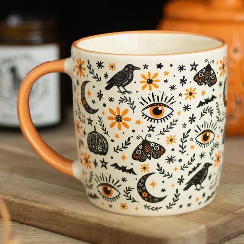 Frightful Folk Print Halloween Mug