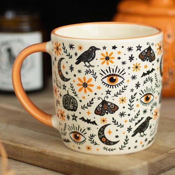 Frightful Folk Print Halloween Mug