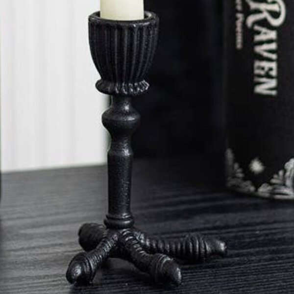 Raven Claw Gothic Taper Candle Holder