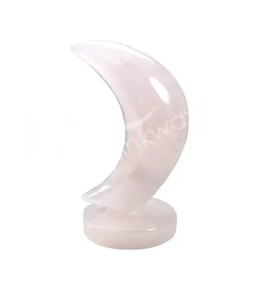 Moon - Calcite, Pink On Stand 5"
