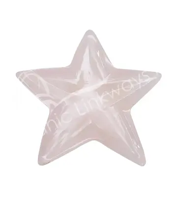 Plate - Calcite, Pink Star 4"