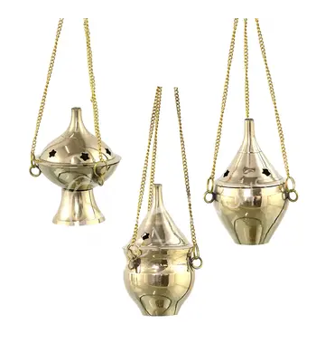 Incense Holder - Brass Hanging  3.5"