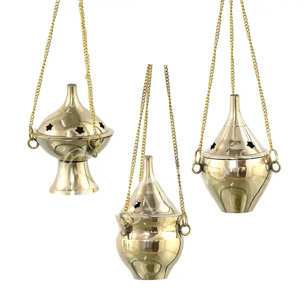 Incense Holder - Brass Hanging  3.5"