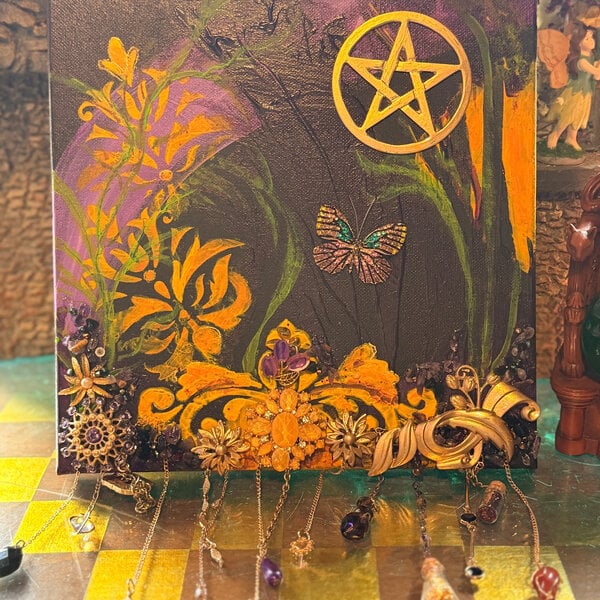 "Gaia's Promise" Collage Painting by Laurie Cabot