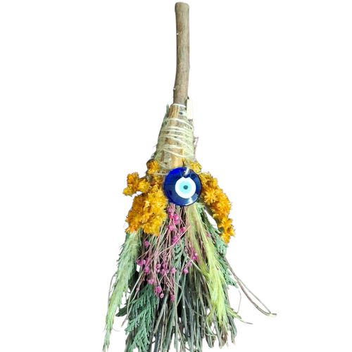 Evil Eye Ritual Herb Broom - 11"