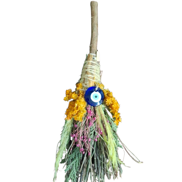 Evil Eye Ritual Herb Broom - 11"
