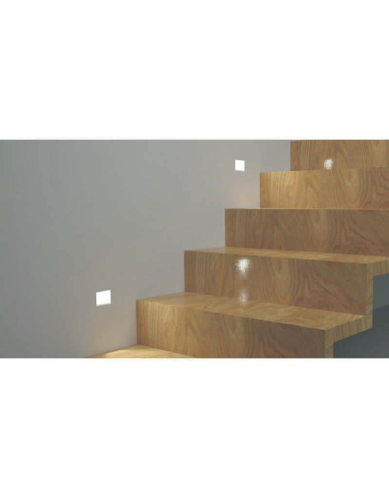 Gypsum Square Recessed Asymetric Trimless Steplight Dark Tools