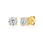 Crislu 1.50 CTTW Solitaire Brilliant Stud Earrings Finished in 18kt Gold 300164E00CZ