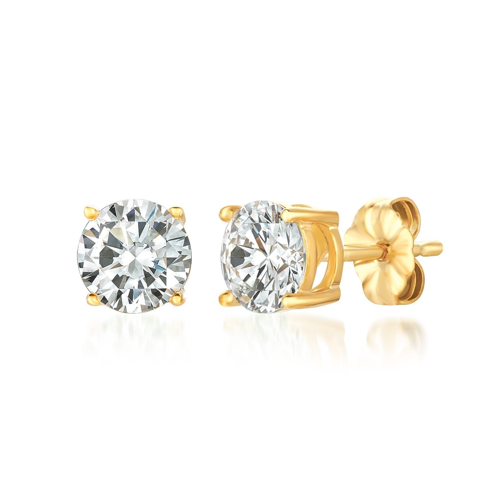 Crislu 2.0 CTTW Solitaire Brilliant Stud Earrings Finished in 18kt Yellow Gold 300166E00CZ