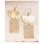 ShannAgains Jewels Your Golden Half Moon/Rectangle Dangle Earrings