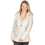 Charles River 5193 Women’s New England Rain Jacket Metallic - Ivory/Pearl Size XS
