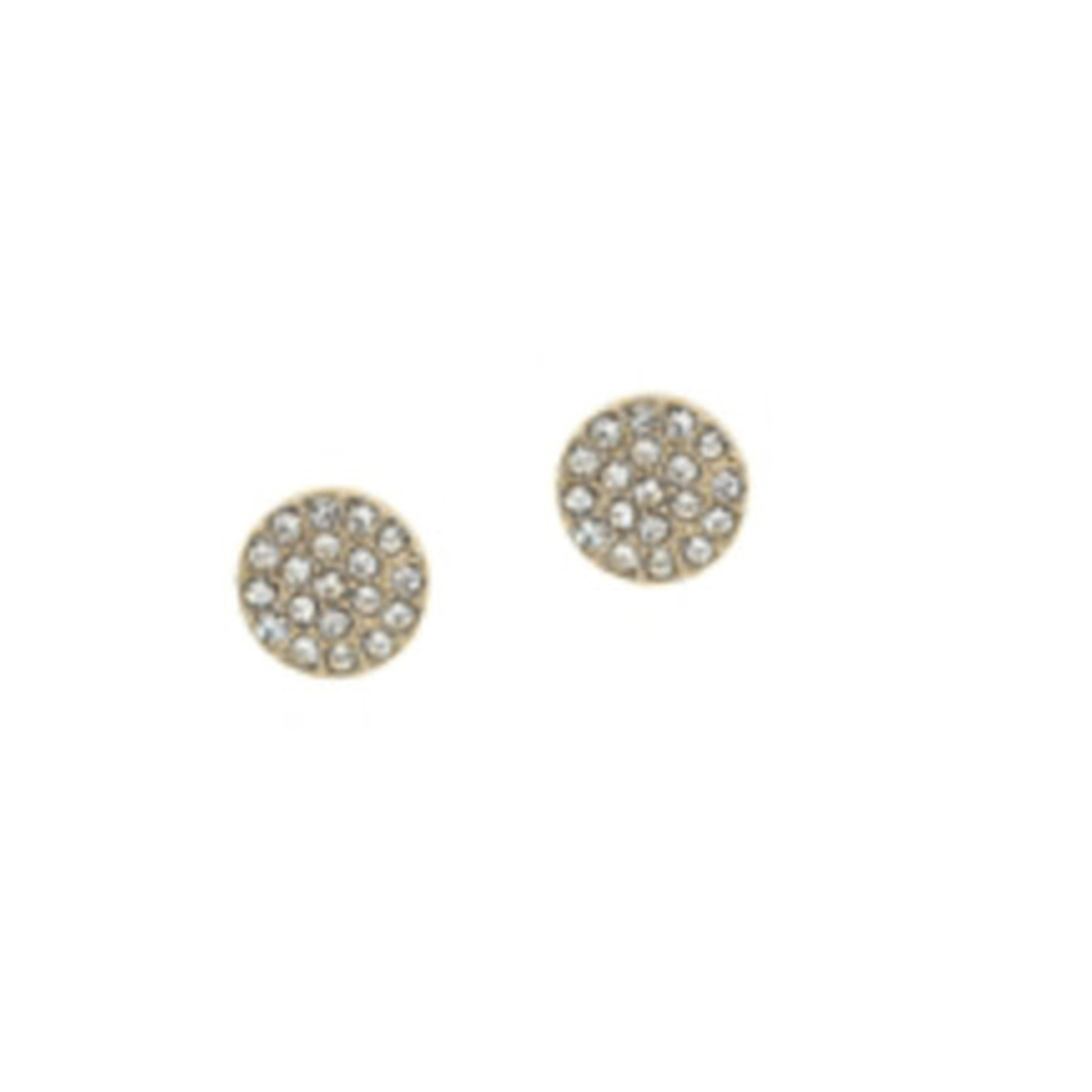 Gold Pave Small Circle Stud Earring