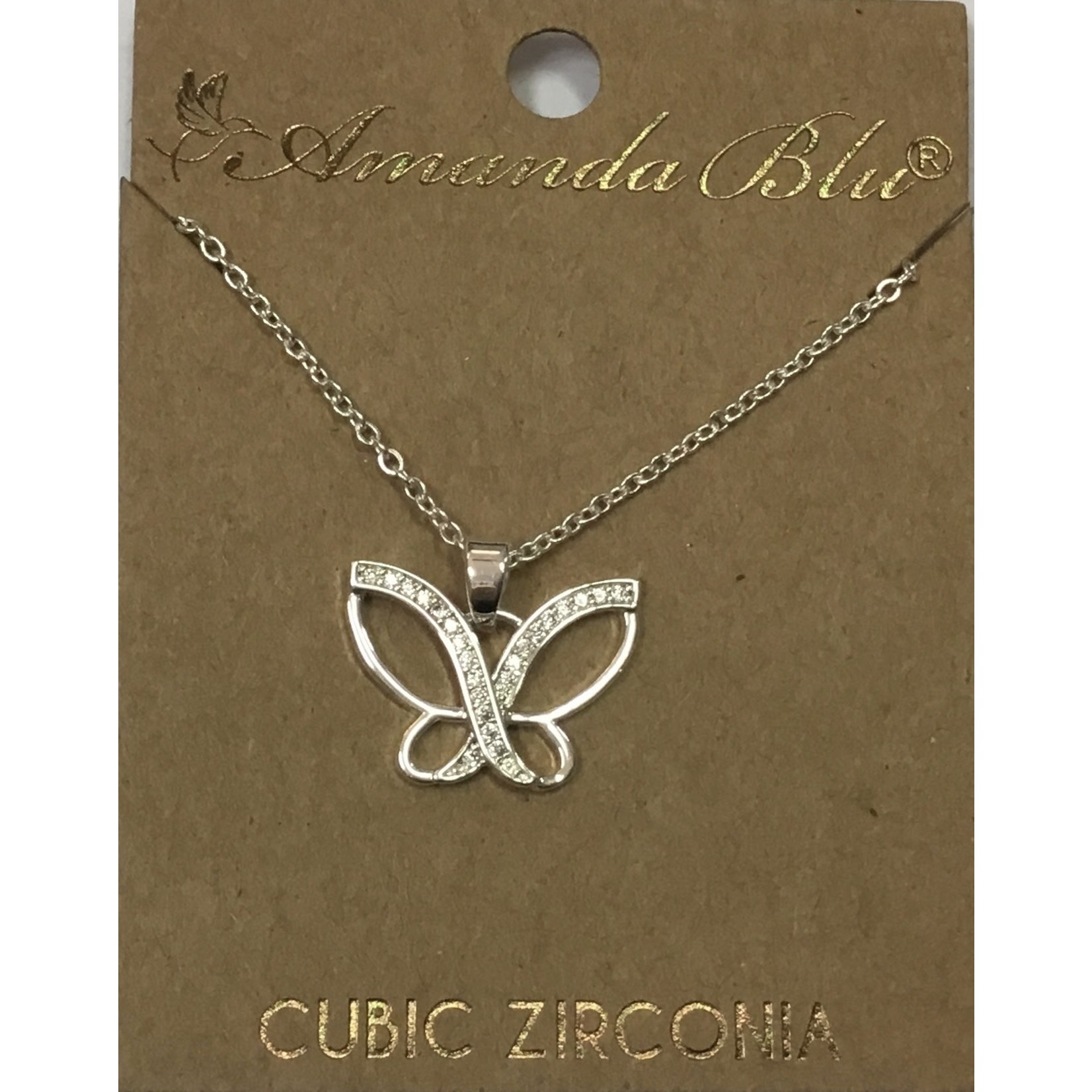 Amanda Blu Cris-Cross Butterfly Necklace Silver