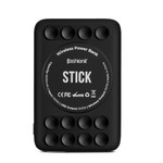 Fashion It Stick Wireless Charger and Power Bank W/Suction Cups Black