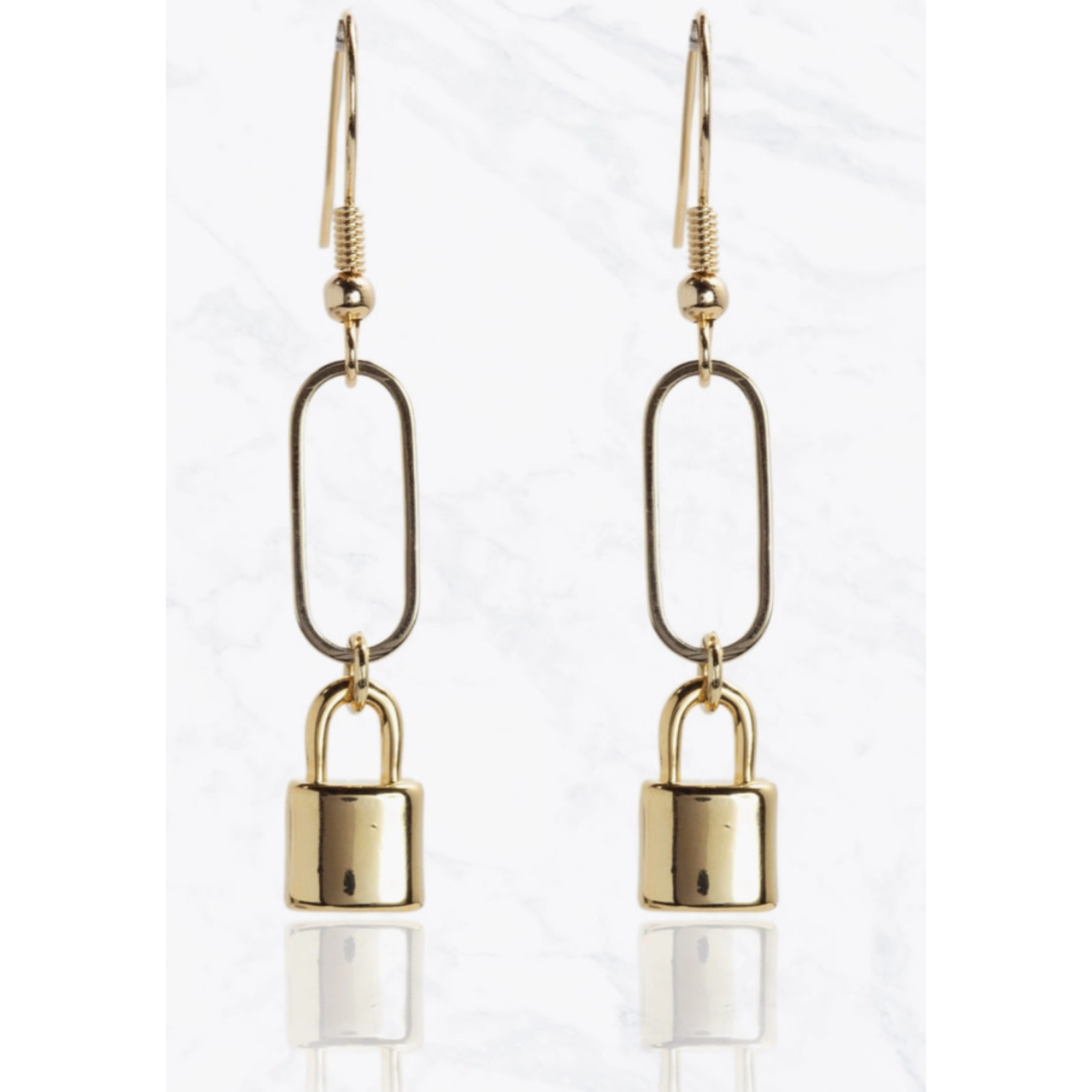 Suzie Q Luxury Earrings with Metal Lock - Gold