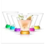JoyJolt Kolor Martini Glasses Set/6