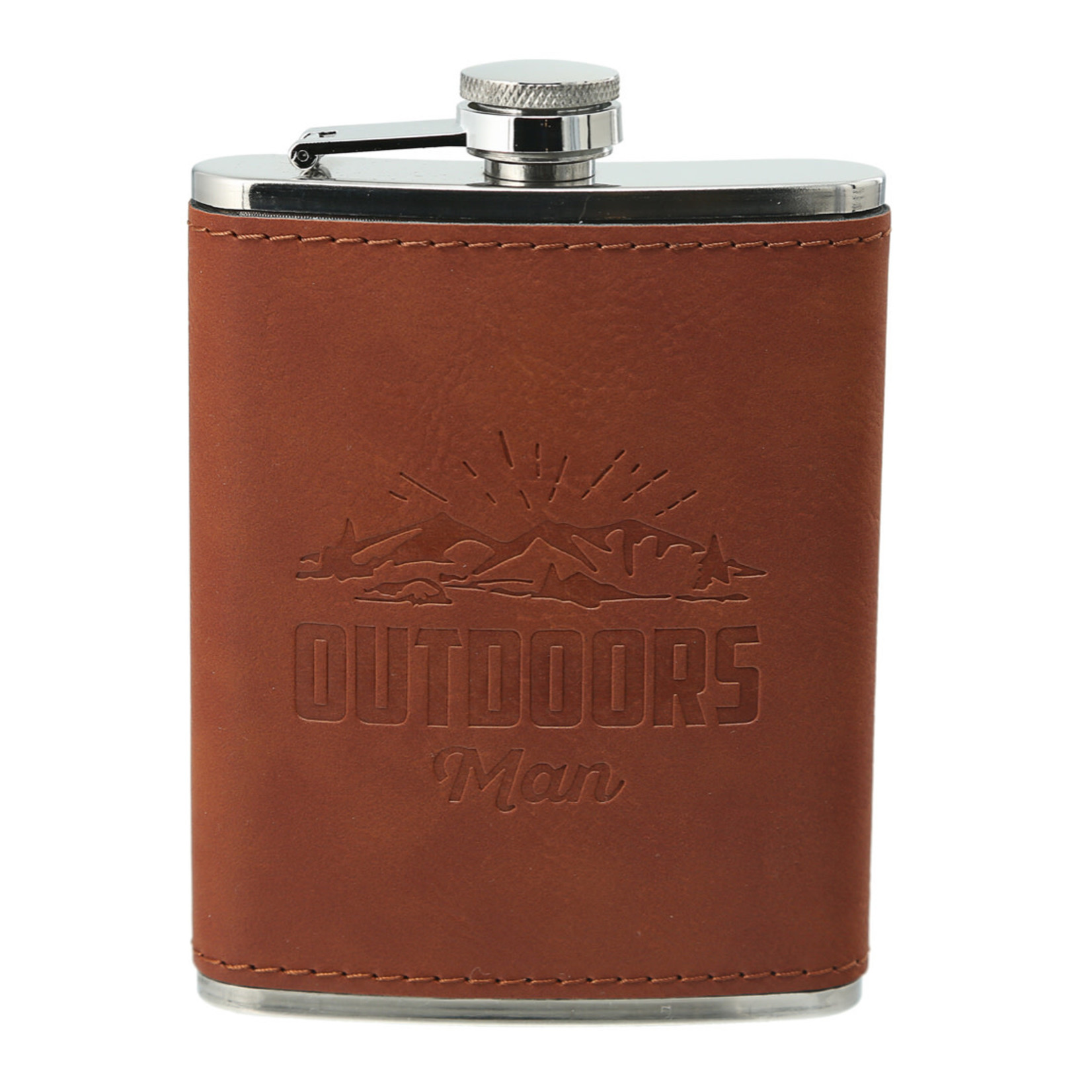 Outdoors Man - PU Leather & Stainless Steel 8oz Flask