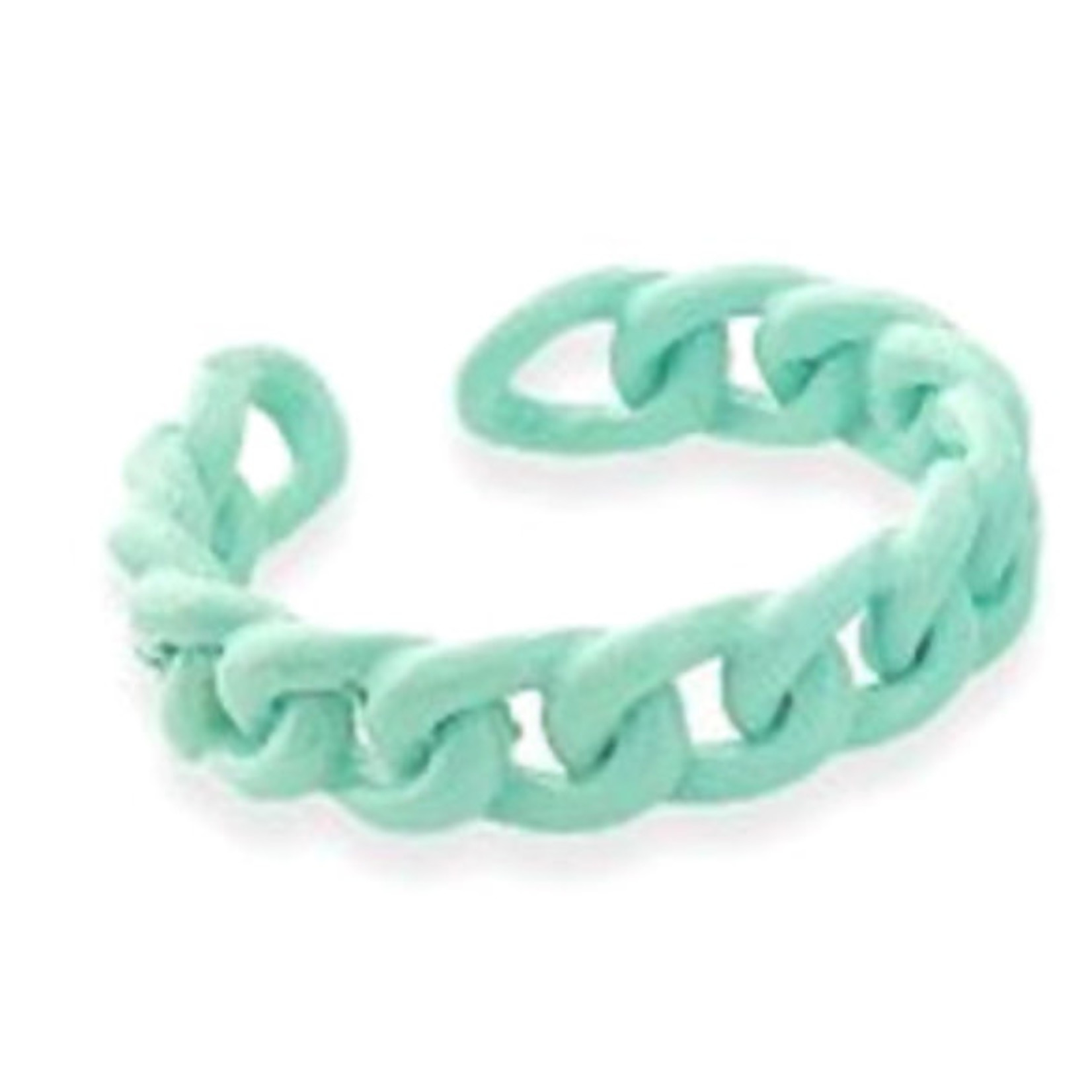 Maya J Enamel Curb Ring-Mint Green