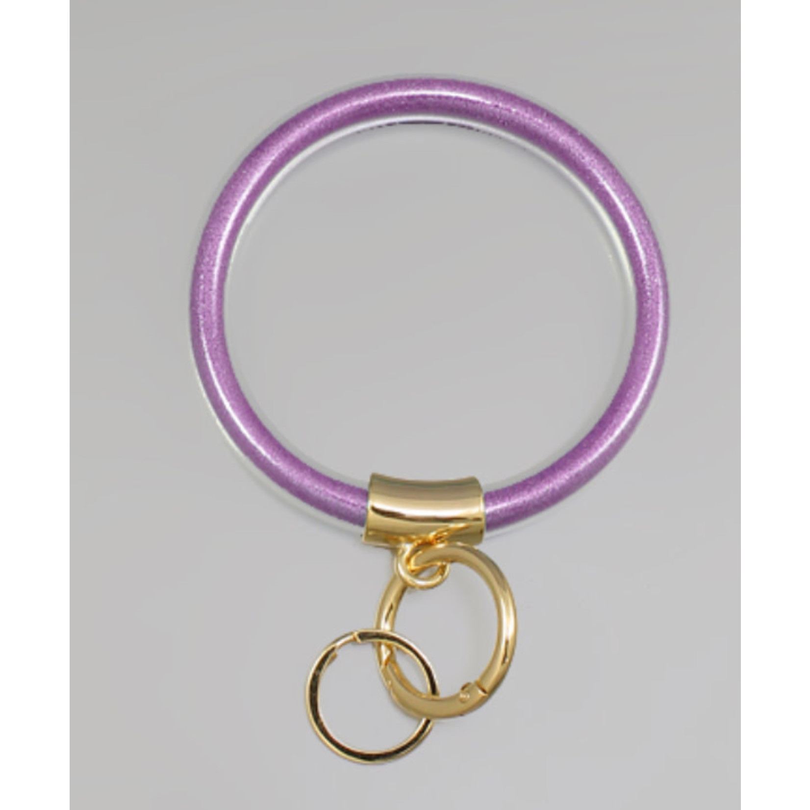 Golden Stella 80mm Glitter Key Ring Bracelet - Purple
