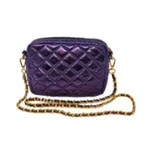 Thomas and Lee Company Purple Metallic Quilted Crossbody Bag