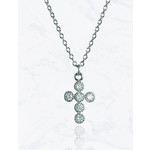 Suzie Q Shiny Cross Charm Necklace - Silver