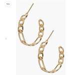 Suzie Q Chain Metal Hoop Earrings - Gold
